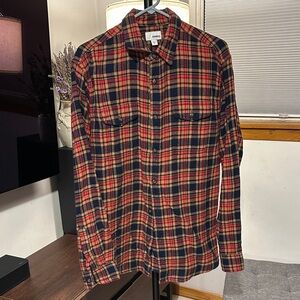 Sonoma Red and Navy Plaid Button-Down Shirt